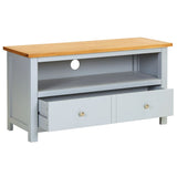 NNEVL TV Cabinet 90x35x48 cm Solid Oak Wood