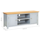 NNEVL TV Cabinet 120x35x48 cm Solid Oak Wood
