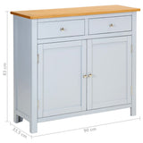 NNEVL Sideboard 90x33.5x83 cm Solid Oak Wood