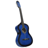 NNEVL 12 Piece Classical Guitar Beginner Set Blue 4/4 39"
