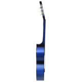 NNEVL 12 Piece Classical Guitar Beginner Set Blue 4/4 39"