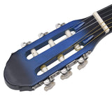 NNEVL 12 Piece Classical Guitar Beginner Set Blue 4/4 39"