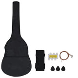 NNEVL 8 Piece Classical Guitar Beginner Set Black 3/4 36"