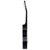 NNEVL 8 Piece Classical Guitar Beginner Set Black 3/4 36"