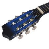 NNEVL 8 Piece Classical Guitar Beginner Set Blue 1/2 34"