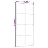 NNEVL Sliding Door Aluminium and ESG Glass 90x205 cm Black