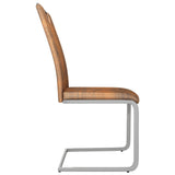 NNEVL Dining Chairs 6 pcs Suede Brown Faux Leather