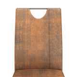 NNEVL Dining Chairs 6 pcs Suede Brown Faux Leather