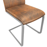 NNEVL Dining Chairs 6 pcs Suede Brown Faux Leather