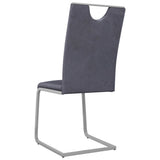 NNEVL Dining Chairs 6 pcs Suede Grey Faux Leather