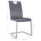 NNEVL Dining Chairs 6 pcs Suede Grey Faux Leather