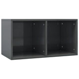 NNEVL Vinyl Storage Box High Gloss Grey 71x34x36 cm Engineered Wood