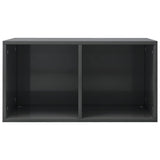 NNEVL Vinyl Storage Box High Gloss Grey 71x34x36 cm Engineered Wood