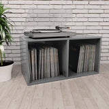NNEVL Vinyl Storage Box High Gloss Grey 71x34x36 cm Engineered Wood
