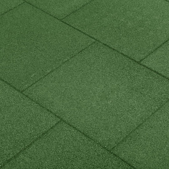 NNEVL Fall Protection Tiles 12 pcs Rubber 50x50x3 cm Green