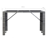 NNEVL 7 Piece Garden Bar Set with Cushions Poly Rattan Grey