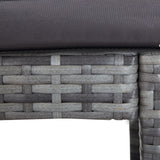 NNEVL 7 Piece Garden Bar Set with Cushions Poly Rattan Grey