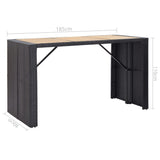 NNEVL 7 Piece Outdoor Bar Set with Cushions Poly Rattan Black