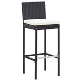 NNEVL 7 Piece Outdoor Bar Set with Cushions Poly Rattan Black