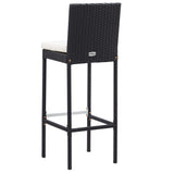 NNEVL 7 Piece Outdoor Bar Set with Cushions Poly Rattan Black