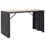 NNEVL 7 Piece Outdoor Bar Set with Cushions Poly Rattan Black
