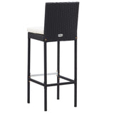 NNEVL 5 Piece Outdoor Bar Set Poly Rattan and Acacia Wood Black