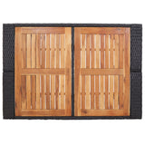 NNEVL 5 Piece Outdoor Bar Set Poly Rattan and Acacia Wood Black