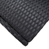 NNEVL 5 Piece Outdoor Bar Set Poly Rattan and Acacia Wood Black
