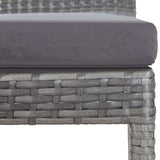NNEVL 5 Piece Outdoor Bar Set Poly Rattan and Acacia Wood Grey