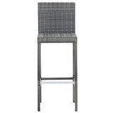 NNEVL 5 Piece Outdoor Bar Set Poly Rattan and Acacia Wood Grey