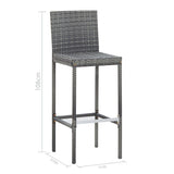 NNEVL 9 Piece Outdoor Bar Set Poly Rattan and Acacia Wood Grey