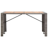 NNEVL 9 Piece Outdoor Bar Set Poly Rattan and Acacia Wood Grey