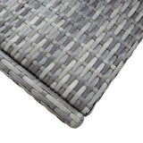 NNEVL 9 Piece Outdoor Bar Set Poly Rattan and Acacia Wood Grey