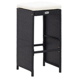 NNEVL 5 Piece Outdoor Bar Set Poly Rattan and Glass Black