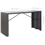 NNEVL 9 Piece Outdoor Bar Set Poly Rattan Black