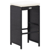 NNEVL 9 Piece Outdoor Bar Set Poly Rattan Black