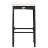 NNEVL 9 Piece Outdoor Bar Set Poly Rattan Black