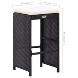 NNEVL 9 Piece Outdoor Bar Set Poly Rattan Black