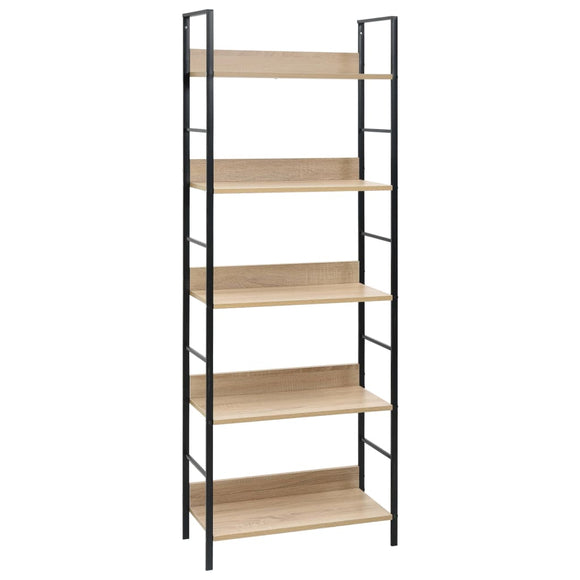 NNEVL 5-Layer Book Shelf Oak 60x27.6x158.5 cm Engineered Wood