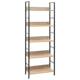 NNEVL 5-Layer Book Shelf Oak 60x27.6x158.5 cm Engineered Wood