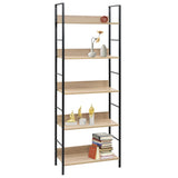 NNEVL 5-Layer Book Shelf Oak 60x27.6x158.5 cm Engineered Wood