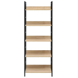 NNEVL 5-Layer Book Shelf Oak 60x27.6x158.5 cm Engineered Wood