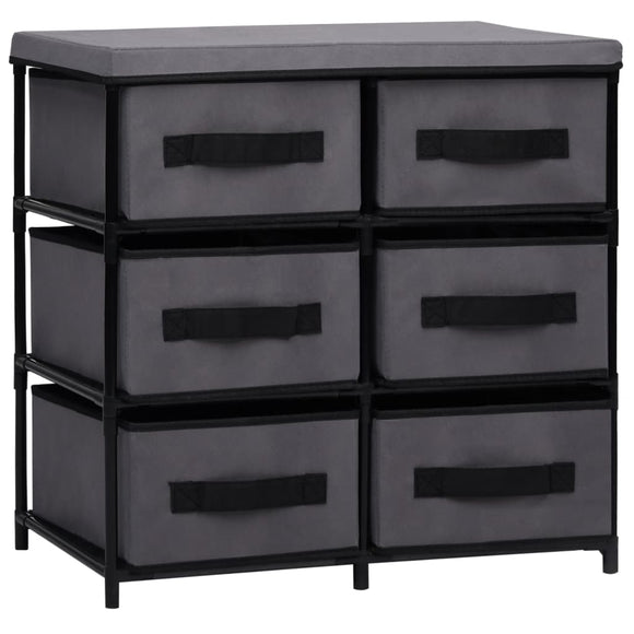 NNEVL Storage Cabinet with 6 Drawers 55x29x55 cm Grey Steel