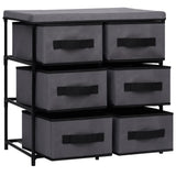 NNEVL Storage Cabinet with 6 Drawers 55x29x55 cm Grey Steel