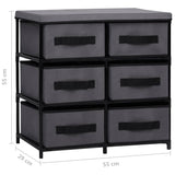 NNEVL Storage Cabinet with 6 Drawers 55x29x55 cm Grey Steel