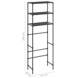 NNEVL 3-Tier Storage Rack over Toilet Black 53x28x169 cm