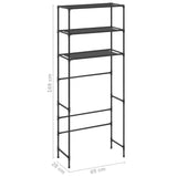 NNEVL 3-Tier Storage Rack over Laundry Machine Black 69x28x169 cm