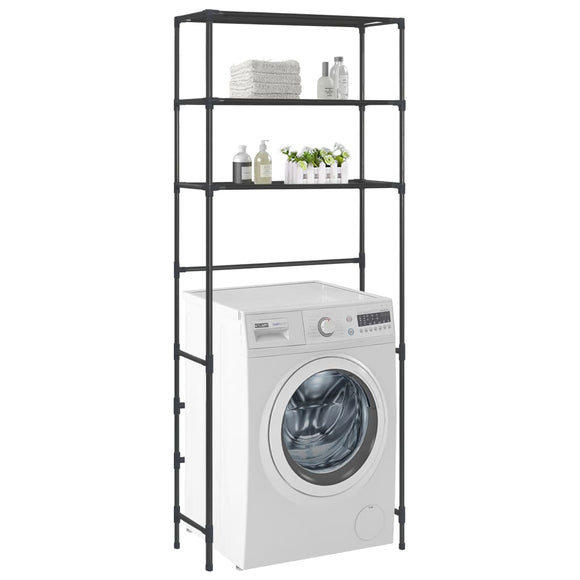 NNEVL 3-Tier Storage Rack over Laundry Machine Black 69x28x169 cm