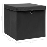 NNEVL Storage Boxes with Lids 4 pcs Black 32x32x32 cm Fabric