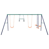 NNEVL Swing Set with Gymnastic Rings and 4 Seats Steel